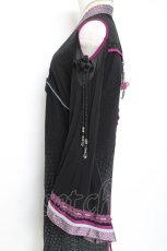 画像3: Ozz oneste / メッシュチャイナロングカーディガン  黒 Y-25-12-05-099-OO-TO-SZ-OS (3)