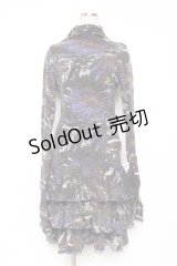 Ozz oneste / フリル総柄ワンピース  パープル Y-25-12-05-102-OO-OP-SZ-ZY