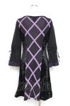画像2: Ozz oneste / サイドベルベットレースデザインワンピース  黒×紫 Y-25-12-05-103-OO-OP-SZ-ZI (2)
