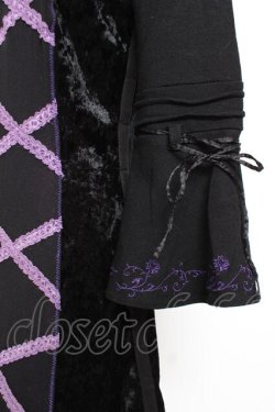 画像3: Ozz oneste / サイドベルベットレースデザインワンピース  黒×紫 Y-25-12-05-103-OO-OP-SZ-ZY