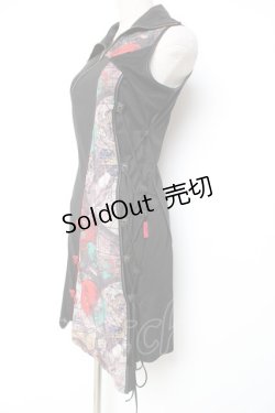 画像3: Ozz Croce / 柄切り替えチャイナチュニック  黒 Y-25-12-05-105-OO-OP-SZ-ZS