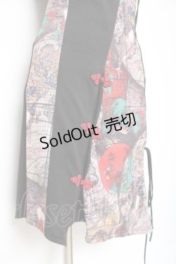 画像4: Ozz Croce / 柄切り替えチャイナチュニック  黒 Y-25-12-05-105-OO-OP-SZ-ZS