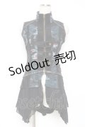 Ozz Croce / 龍プリント2WAYベスト  黒×ブルー Y-25-12-05-106-OO-TO-SZ-ZY