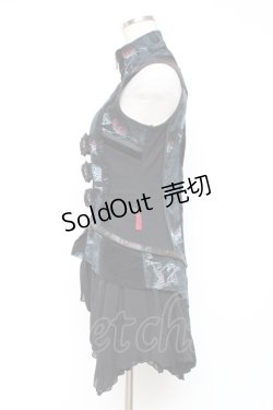 画像2: Ozz Croce / 龍プリント2WAYベスト  黒×ブルー Y-25-12-05-106-OO-TO-SZ-ZY