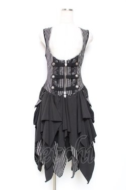 画像1: Ozz oneste / ローズ刺繍ロングベスト  黒×白 Y-25-12-05-107-OO-OP-SZ-ZY