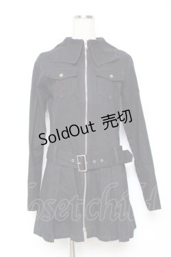 画像1: PEACE NOW / 蜘蛛の巣襟デニムワンピ  黒 Y-25-12-05-108-PU-OP-SZ-ZY