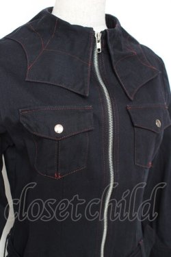 画像4: PEACE NOW / 蜘蛛の巣襟デニムワンピ  黒 Y-25-12-05-108-PU-OP-SZ-ZY