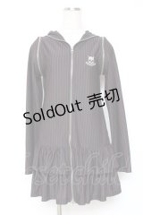 ALGONQUINS / ストライプネコミミフードパーカー  黒 Y-25-12-05-109-AL-TO-SZ-ZY