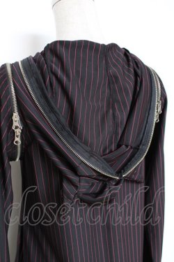 画像3: ALGONQUINS / ストライプネコミミフードパーカー  黒 Y-25-12-05-109-AL-TO-SZ-ZY