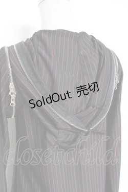 画像3: ALGONQUINS / ストライプネコミミフードパーカー  黒 Y-25-12-05-109-AL-TO-SZ-ZY