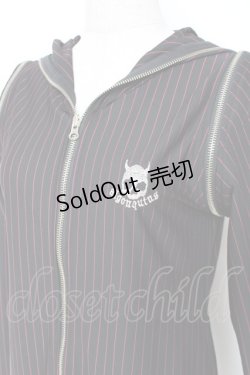 画像4: ALGONQUINS / ストライプネコミミフードパーカー  黒 Y-25-12-05-109-AL-TO-SZ-ZY