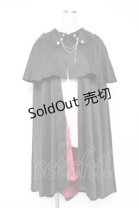 Amavel / Fantasic Vampireケープ付きローブ  黒 Y-25-12-05-120-CA-JA-SZ-ZY