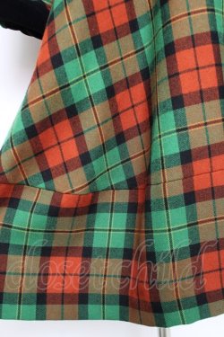 画像4: Jane Marple / 別珍衿のタータンワンピース M グリーン Y-25-12-05-121-JM-OP-SZ-ZY