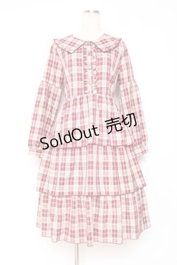 画像1: axes femme POETIQUE / ティアードフリルセーラーワンピース M 赤 Y-25-12-05-125-AX-OP-SZ-ZS