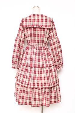 画像2: axes femme POETIQUE / ティアードフリルセーラーワンピース M 赤 Y-25-12-05-125-AX-OP-SZ-ZY