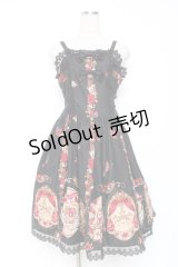 ALICE and the PIRATES / いばらうさぎのペイサージュ柄ジャンパースカートII  黒 Y-25-12-05-128-PA-OP-SZ-ZY