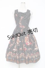 ALICE and the PIRATES / ワンダーラビットのマジカルトランプティーパーティ柄ジャンパースカートセット  黒 Y-25-12-05-130-PA-OP-SZ-ZY