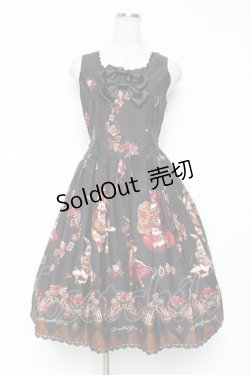 画像1: ALICE and the PIRATES / ワンダーラビットのマジカルトランプティーパーティ柄ジャンパースカートセット  黒 Y-25-12-05-130-PA-OP-SZ-ZY