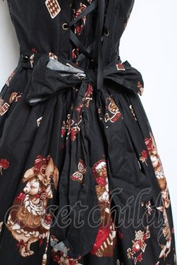 画像3: ALICE and the PIRATES / ワンダーラビットのマジカルトランプティーパーティ柄ジャンパースカートセット  黒 Y-25-12-05-130-PA-OP-SZ-ZY