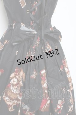 画像3: ALICE and the PIRATES / ワンダーラビットのマジカルトランプティーパーティ柄ジャンパースカートセット  黒 Y-25-12-05-130-PA-OP-SZ-ZY