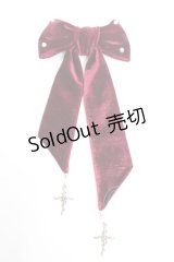LOLITA / ベロアリボンクリップブローチ  ワイン Y-25-12-05-003-LO-ZA-SZ-ZY