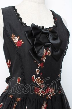 画像4: ALICE and the PIRATES / ワンダーラビットのマジカルトランプティーパーティ柄ジャンパースカートセット  黒 Y-25-12-05-130-PA-OP-SZ-ZY