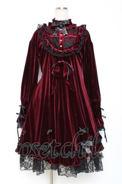 画像1: tale-bringer / ベロアワンピース  ワイン Y-25-12-05-138-LO-OP-SZ-ZY