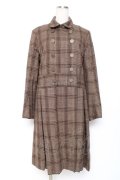 The Gabriel Chelsea / プリーツチェック柄コート  ブラウン Y-25-12-05-143-LO-CO-SZ-ZY