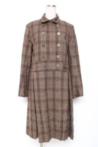 The Gabriel Chelsea / プリーツチェック柄コート  ブラウン Y-25-12-05-143-LO-CO-SZ-ZY