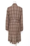 画像2: The Gabriel Chelsea / プリーツチェック柄コート  ブラウン Y-25-12-05-143-LO-CO-SZ-ZTC040 (2)