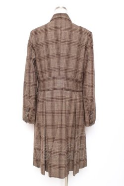 画像2: The Gabriel Chelsea / プリーツチェック柄コート  ブラウン Y-25-12-05-143-LO-CO-SZ-ZY