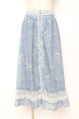 axes femme / すずらん柄前ボタンスカート M サックス Y-25-12-05-151-AX-SK-SZ-ZY