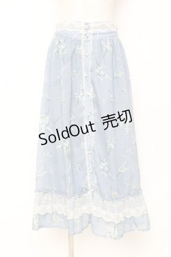 画像1: axes femme / すずらん柄前ボタンスカート M サックス Y-25-12-05-151-AX-SK-SZ-ZS