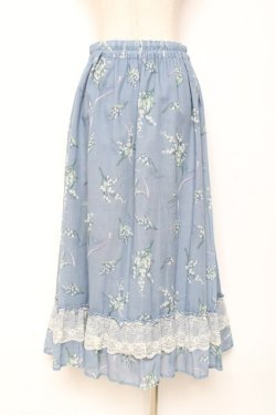 画像2: axes femme / すずらん柄前ボタンスカート M サックス Y-25-12-05-151-AX-SK-SZ-ZY