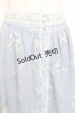 画像3: axes femme / すずらん柄前ボタンスカート M サックス Y-25-12-05-151-AX-SK-SZ-ZS