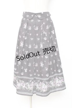 画像1: axes femme / すみれ柄サス付スカート M 黒 Y-25-12-05-152-AX-SK-SZ-ZI