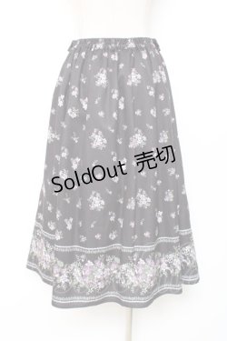 画像2: axes femme / すみれ柄サス付スカート M 黒 Y-25-12-05-152-AX-SK-SZ-ZI