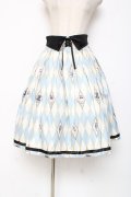 axes femme kawaii / ダイヤ柄襟付きスカート M サックス Y-25-12-05-153-AX-SK-SZ-ZY