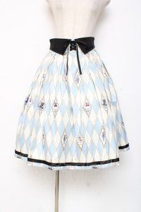 axes femme kawaii / ダイヤ柄襟付きスカート M サックス Y-25-12-05-153-AX-SK-SZ-ZY