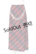 Franche Lippee / タータンチェック×パールチェーンptスカート M 赤 Y-25-12-05-154-LO-SK-SZ-ZY