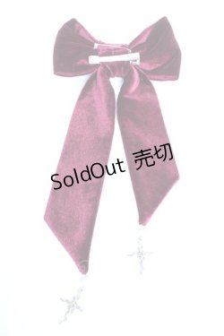 画像2: LOLITA / ベロアリボンクリップブローチ  ワイン Y-25-12-05-003-LO-ZA-SZ-ZY