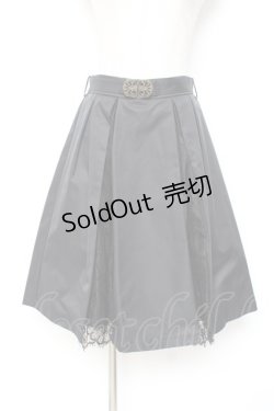 画像1: axes femme / ベルト付きレース切替スカート M 黒 Y-25-12-05-159-AX-SK-SZ-ZI