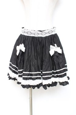 画像1: ALICE and the PIRATES / アリスのローンフリルエプロン  黒 Y-25-12-05-160-PA-SK-SZ-ZY