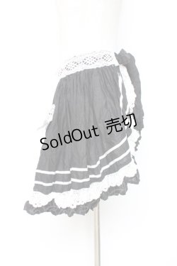 画像2: ALICE and the PIRATES / アリスのローンフリルエプロン  黒 Y-25-12-05-160-PA-SK-SZ-ZY