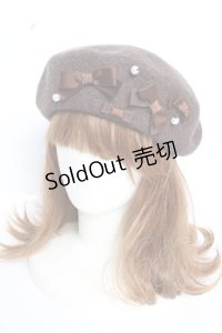 m petit by misako / AMミニリボンバスクベレー  ブラウン Y-25-12-05-027-LO-AC-SZ-ZY