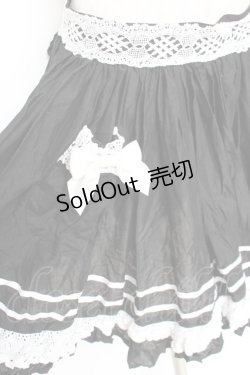 画像4: ALICE and the PIRATES / アリスのローンフリルエプロン  黒 Y-25-12-05-160-PA-SK-SZ-ZY