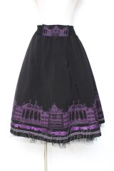 OZZ ANGELO / アイアンゲート柄リバーシブルスカート  黒×紫 Y-25-12-05-162-OO-SK-SZ-ZS