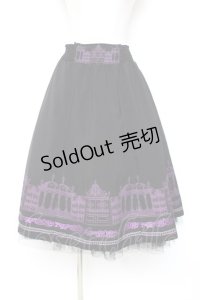 OZZ ANGELO / アイアンゲート柄リバーシブルスカート  黒×紫 Y-25-12-05-162-OO-SK-SZ-ZS