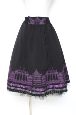 画像1: OZZ ANGELO / アイアンゲート柄リバーシブルスカート  黒×紫 Y-25-12-05-162-OO-SK-SZ-ZY