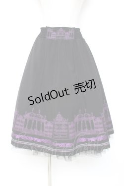 画像1: OZZ ANGELO / アイアンゲート柄リバーシブルスカート  黒×紫 Y-25-12-05-162-OO-SK-SZ-ZS